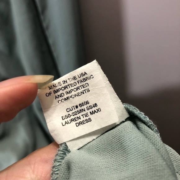 Show Me Your MuMu Women’s Deep Sage Chiffon Lauren Tie Maxi Dress - Picture 15 of 16